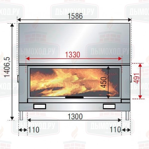 Каминная топка H 1600 SIMPLE FACE BG2 (Axis)