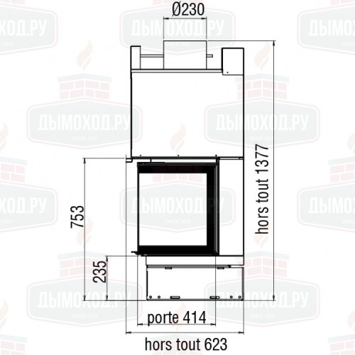 Каминная топка XP01003V BG1 (Axis)