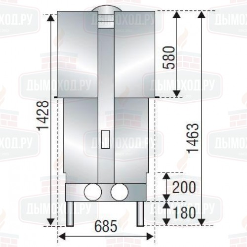 Каминная топка H 1600 DOUBLE FACE XXL WS BLACK (Axis)