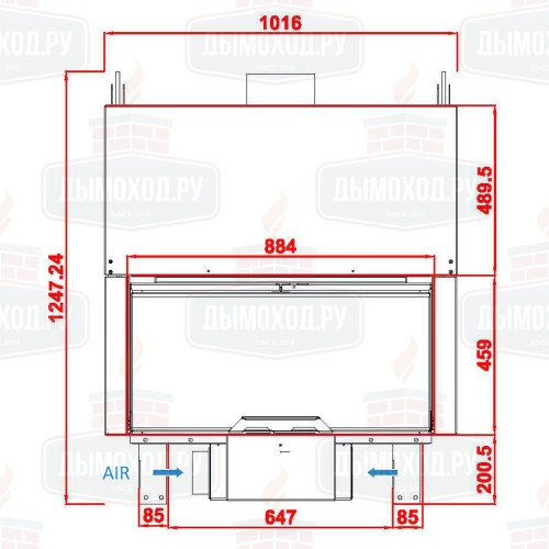 Каминная топка KW 100 DOUBLE FACE BG1 (Axis)