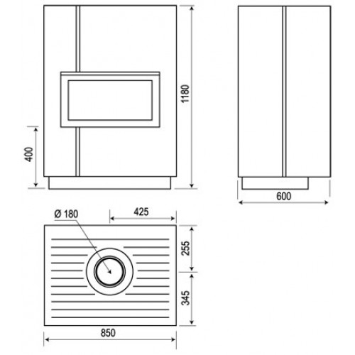 Печь-камин XS01 BRUT, не окрашенный (Axis)