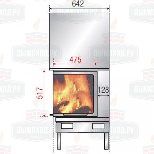 Каминная топка H 1200 RIGHT LATERAL GLASS BG2 (Axis)
