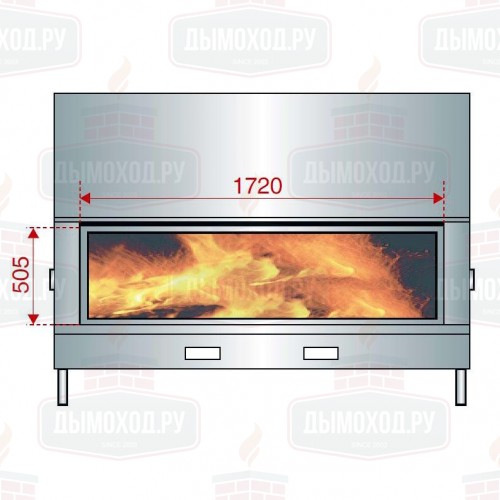 Каминная топка H 1600 DOUBLE FACE XXL WS BLACK RT BG2 (Axis)