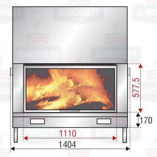 Каминная топка H 1400 SIMPLE FACE (Axis)
