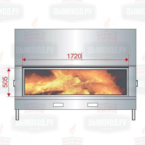 Каминная топка H 1600 DOUBLE FACE XXL WS BLACK (Axis)