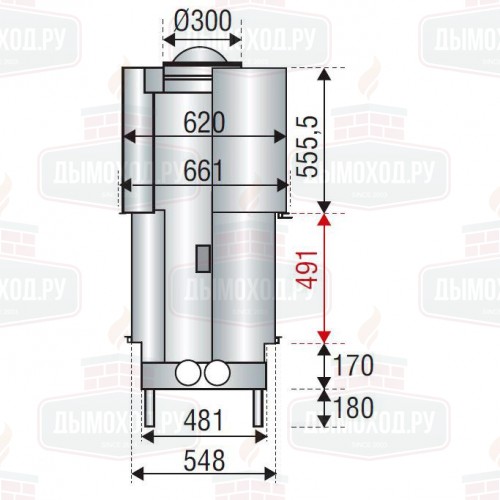 Каминная топка H 1600 DOUBLE FACE WS BLACK (Axis)