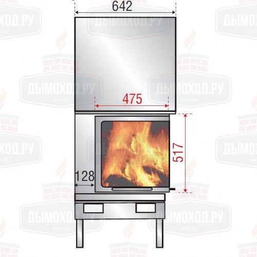 Каминная топка H 1200 LEFT LATERAL GLASS BG2 (Axis)