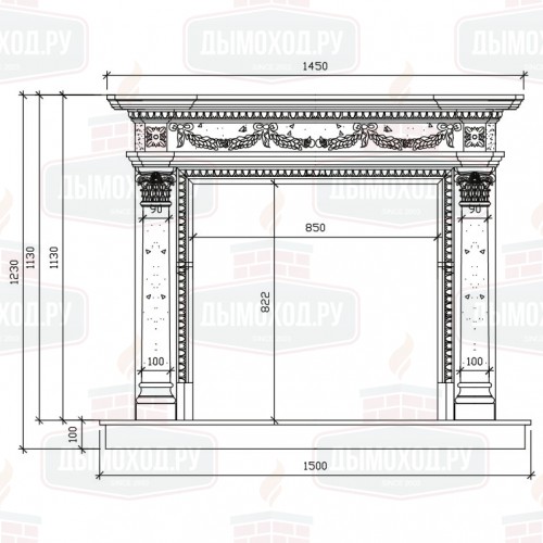 Портал ORPHEUS, Crema Marfil+Brown (Continental)
