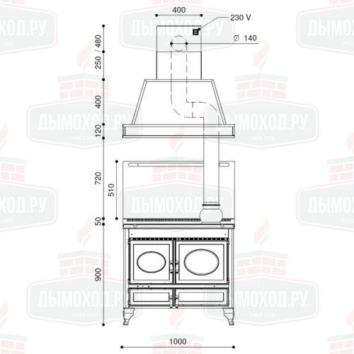 Печь-плита COUNTRY 100L (J. Corradi)