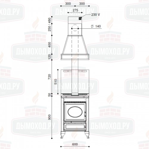 Печь-плита COUNTRY 60L (J. Corradi)