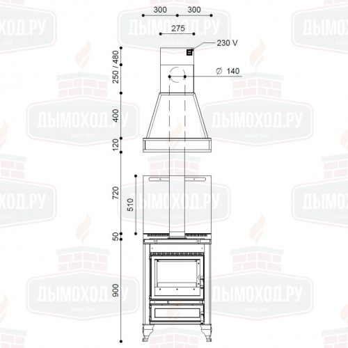 Печь-плита RUSTICA 60L (J. Corradi)
