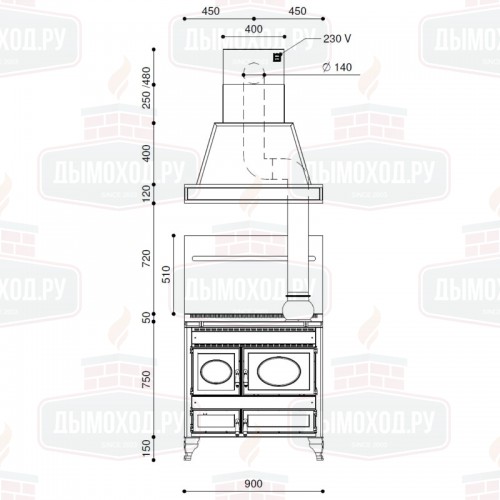 Печь-плита COUNTRY 90L (J. Corradi)