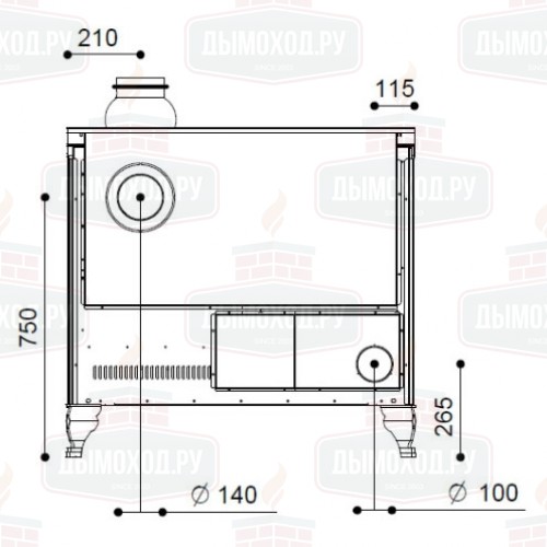 Печь-плита RUSTICA 100L (J. Corradi)
