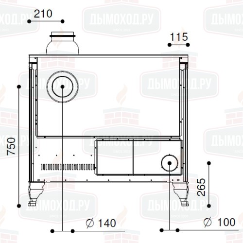 Печь-плита COUNTRY 100L (J. Corradi)