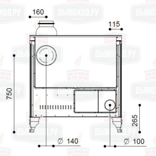 Печь-плита RUSTICA 90L (J. Corradi)