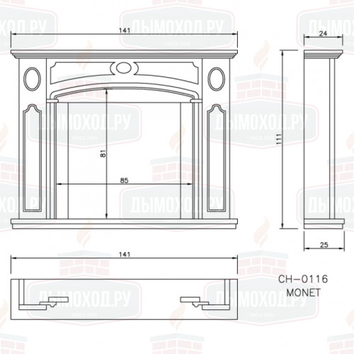 Портал MONET, Emperador Dark, с пласт. 100х50х2 (Crumar)