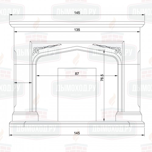 Портал CHILLIDA, Crema Marfil, с адапт. 100х50х2 (Crumar)