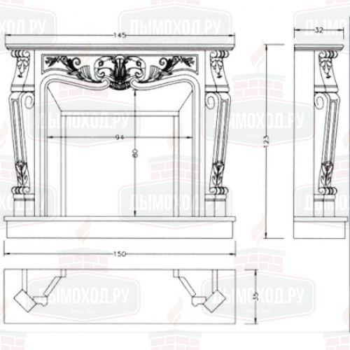 Портал DONATELLO, Blanco Statuario, с адапт. (Crumar)