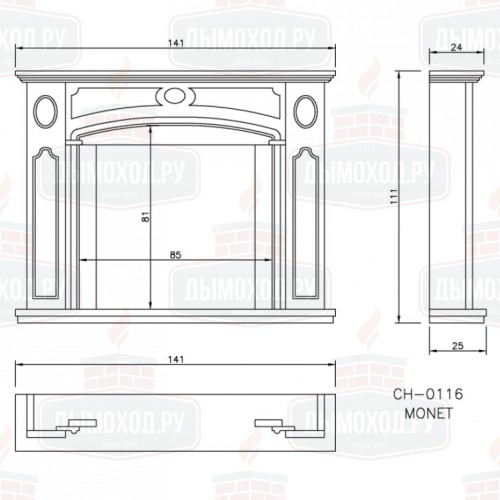 Портал MONET, Emperador Dark, с пласт. 100х50х2 (Crumar)