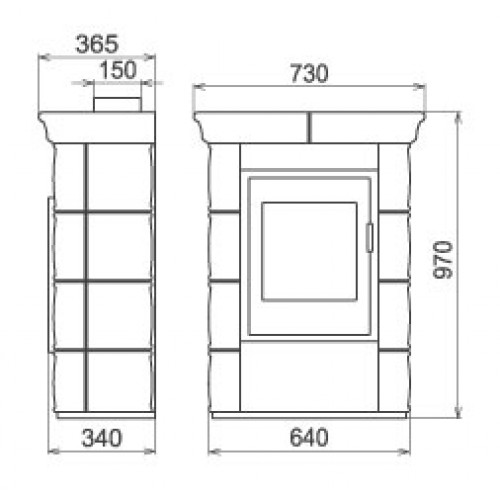 Печь BORGHOLM CERAMIC, чёрный/керамика слоновая кость (Thorma)