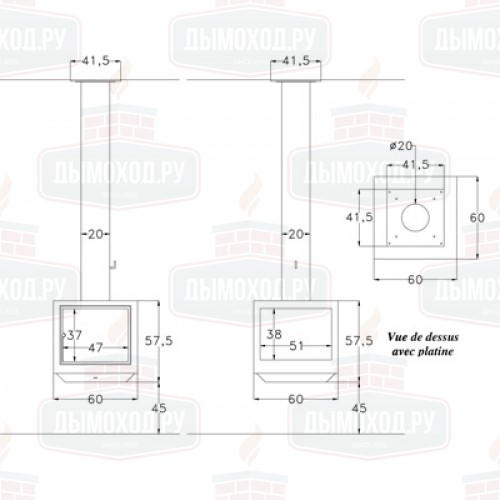 Камин OPTIO, с асимметричной серебряной рамкой, h-3.2m (Don-Bar)