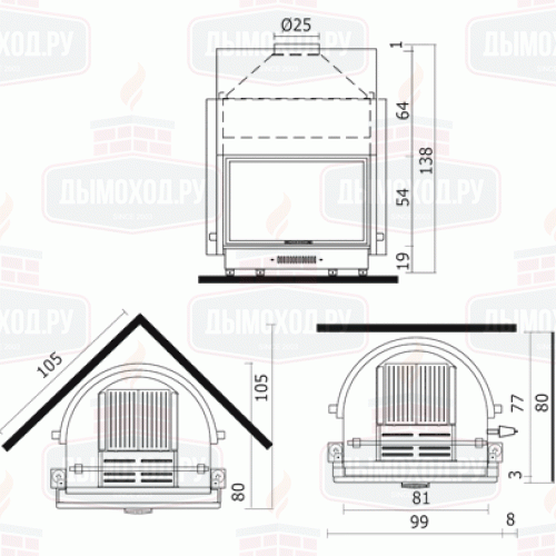 Каминная топка ACQUATONDO 29 PLUS CS (EdilKamin)