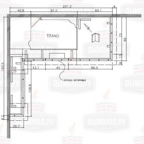 Облицовка CORALLO DX, с банкетой (EdilKamin)