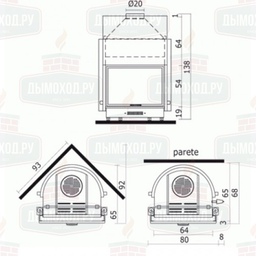 Каминная топка ACQUATONDO 22/PLUS (EdilKamin)