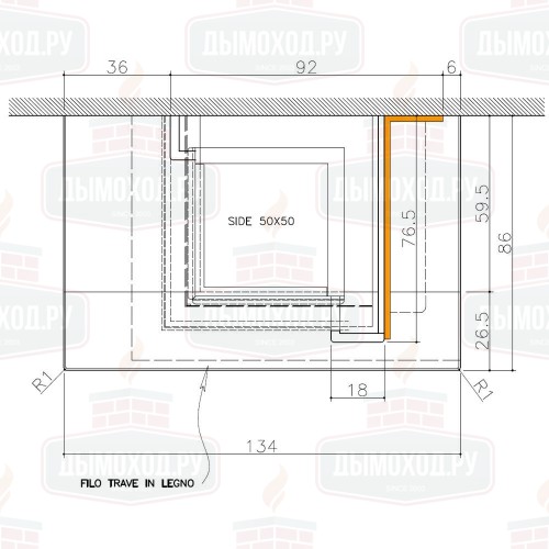 Облицовка QUARZO sx, под Side Plus 50x50 (EdilKamin)