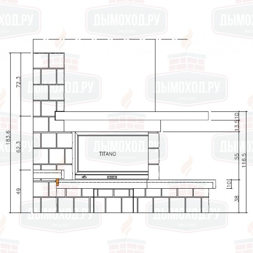 Облицовка CORALLO DX, с банкетой (EdilKamin)
