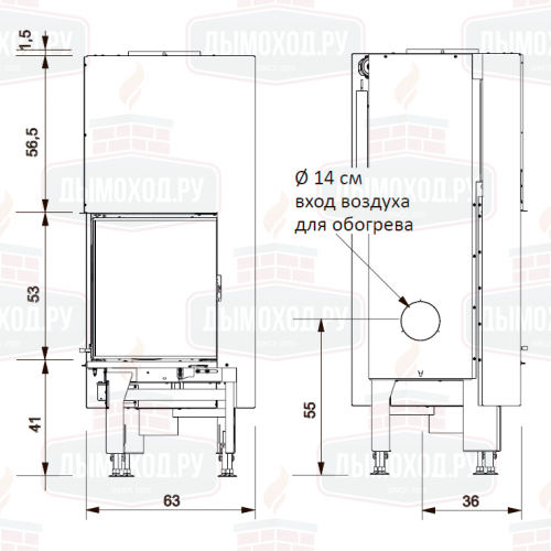 Каминная топка WINDO2 95 R (EdilKamin)