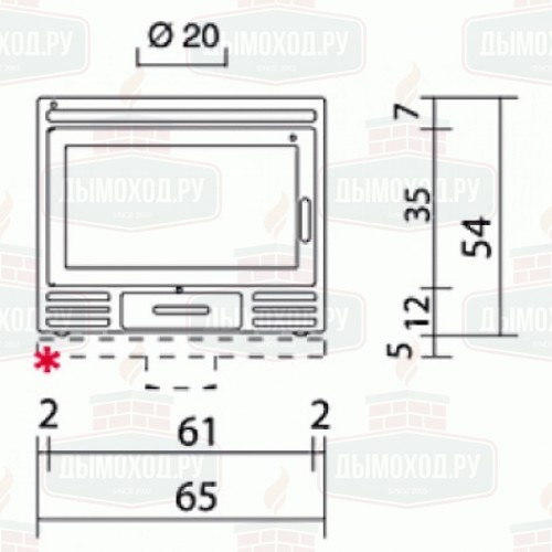 Каминная топка FIREBOX RIGA 54 V (EdilKamin)