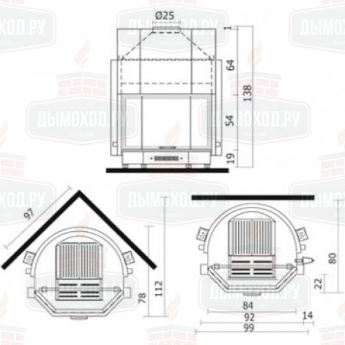 Каминная топка ACQUATONDO/29 PRISMATICO (EdilKamin)