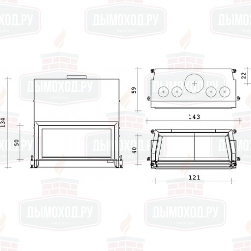 Каминная топка FLAT 120 (EdilKamin)