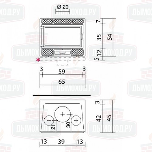 Каминная топка FIREBOX DECO 54 V (EdilKamin)