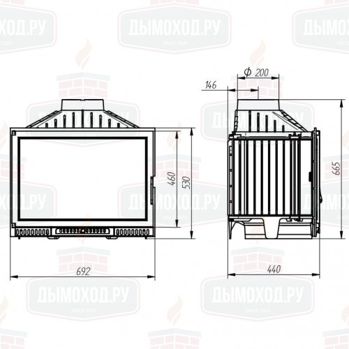 Каминная топка FG19 с шибером (Ferguss)