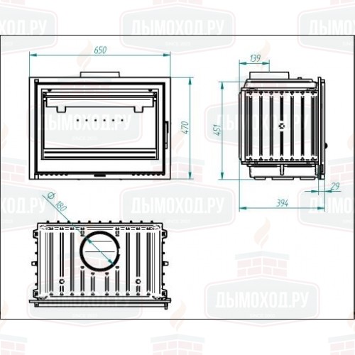 Каминная топка FG18 с шибером (Ferguss)