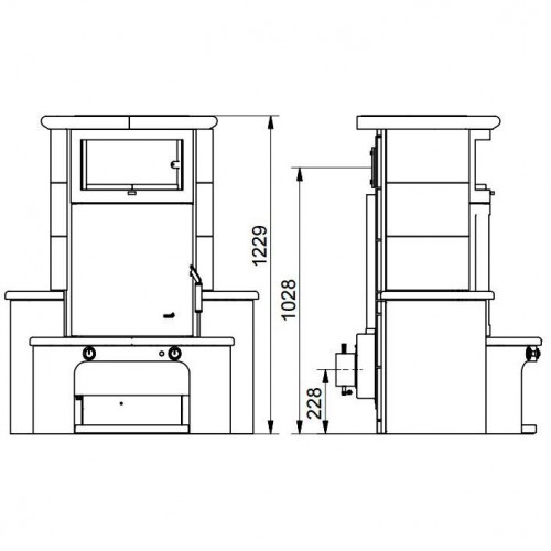 Печь HARK 63 GT ECOplus, brilliant-rot (474), черная рамка (Hark)