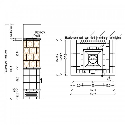 Печь BELLA ROSA 13 ECOplus, creme-wei (Hark)