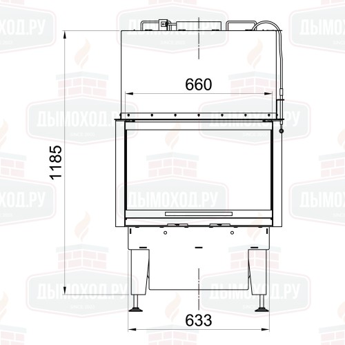 Каминная топка RADIANTE 550/30/48-66.44 H, чёрная рамка (Hark)