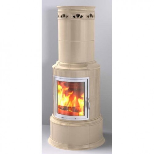 Печь BELLA ROSA KLASSIK 2 ECOplus, cashmere, рамка хром + компл. труб (Hark)