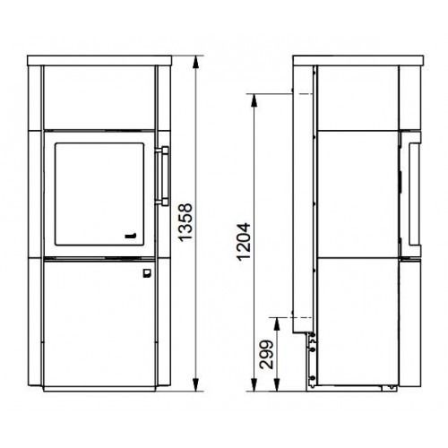 Печь 44-5.5 GT EP, bordeaux-rot, черная рамка (Hark)