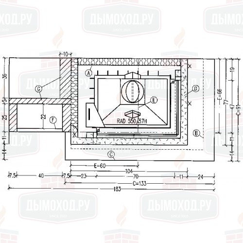 Облицовка 11/232 GRANIT NATURSCHWARZ, правая (Hark)