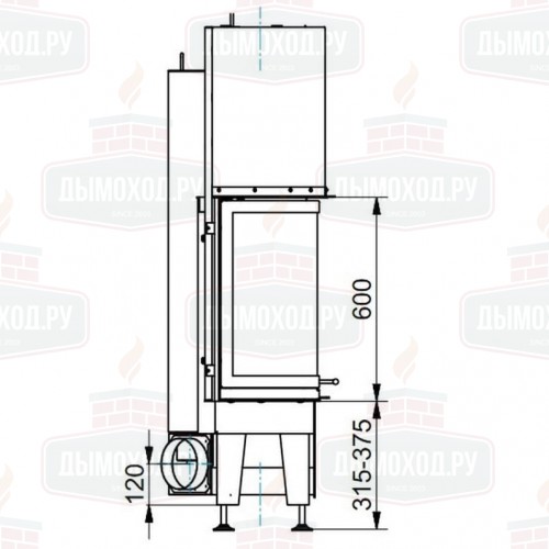 Каминная топка RADIANTE 550/30/60-66.29 H, чёрная рамка (Hark)