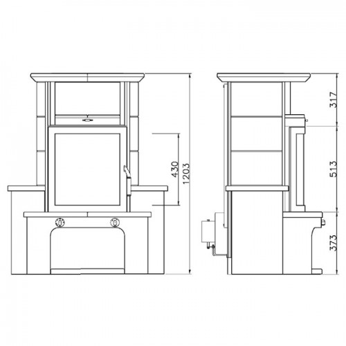 Печь 34 GT ECOplus, creme, черная рамка (Hark)