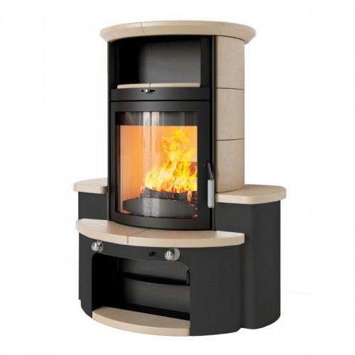 Печь 34 GT ECOplus, creme, чёрная рамка/чёрное основание (Hark)