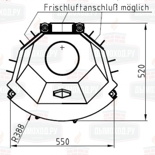 Каминная топка 600/57 RK ECOPLUS, рамка хром (Hark)