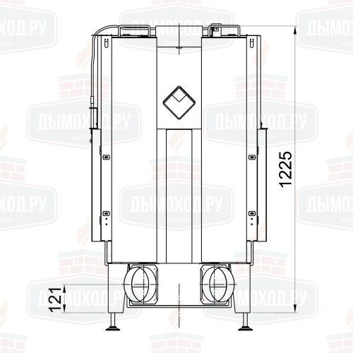 Каминная топка RADIANTE 550/30/48-66.44 H, чёрная рамка (Hark)
