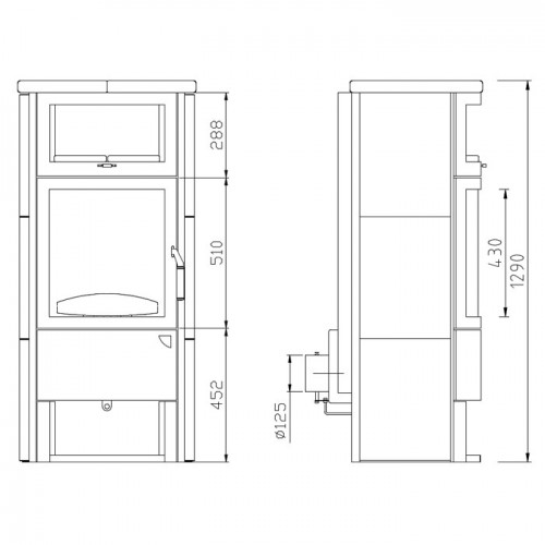 Печь 77 GT ECOPlus, stone 252, черная рамка (Hark)