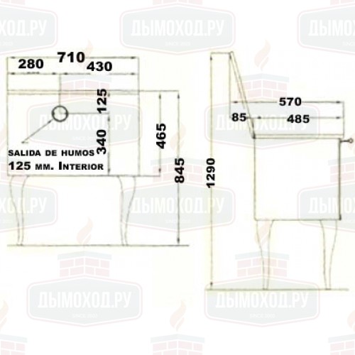 Печь-плита TB 6H, чугун, латунь, черная (Hergom)